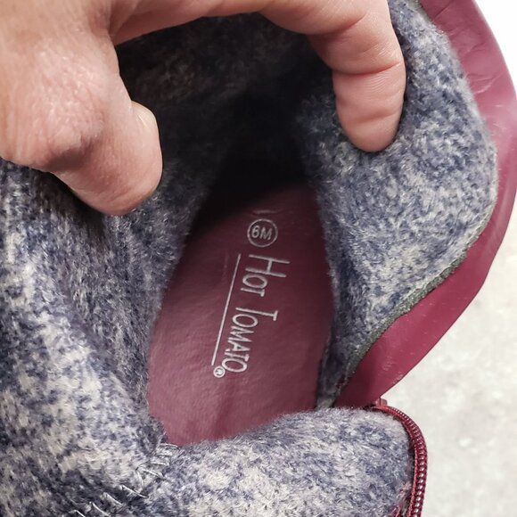 Buckled Faux Fur Hot Tomato Pavati Suede Zippered Full Calf Knee Boots Size 6 M - Picture 11 of 15